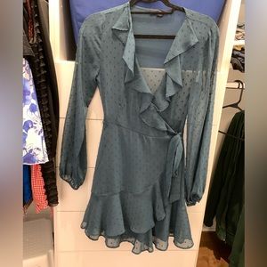 Teal wrap dress
